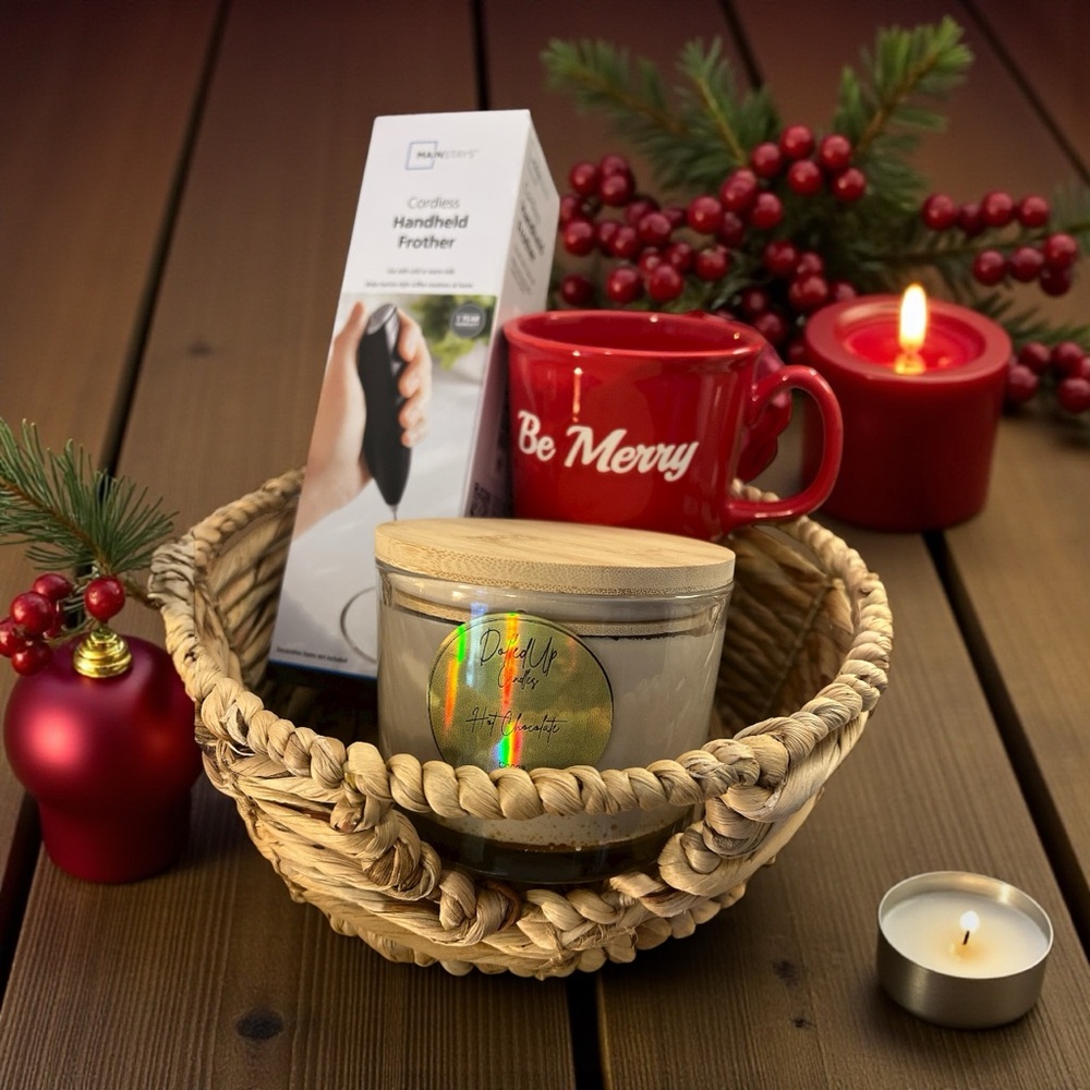 Hot Cocoa Themed Holiday Gift Basket | Christmas Gift Set | Cozy Winter